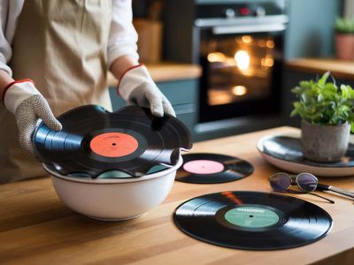 Der geniale Trick: Wie zerkratzte Schallplatten in 5 Minuten zur dekorativen Designobjekte werden
