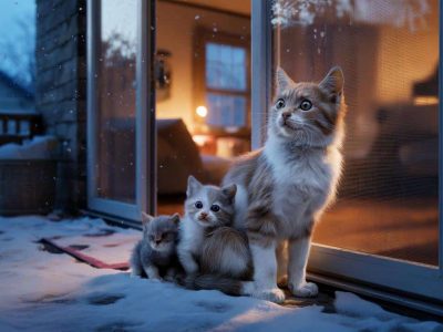 Eine streunende Katzenmutter findet einen Rettungsanker bei einer Familie
