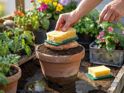 Geniales Garten-Hack: Wie ein alter Spülschwamm deine Pflanzen heimlich bewässert
