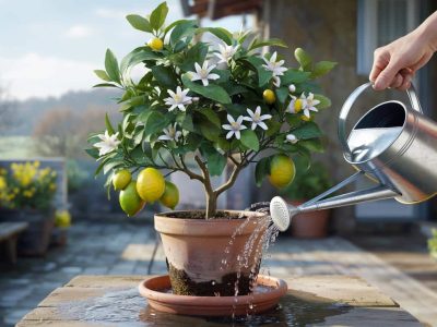 Potted Lemon Tree: How to Water in March Without Losing Blossoms