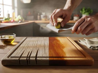 Retten Sie alte Holz-Schneidebretter: Mit diesem Trick werden sie wie neu