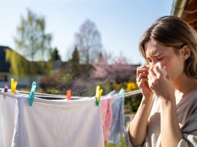 Warum Allergiker ihre Wäsche im März nicht mittags draußen trocknen sollten