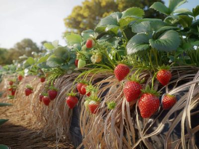 Wie verwelktes Gartenlaub die Erdbeeren schneller reifen lässt